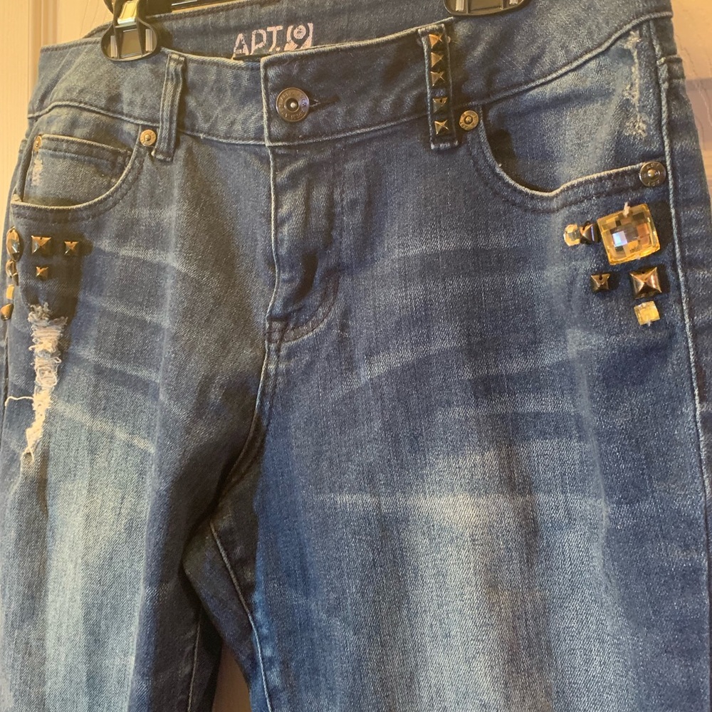 Blue jeans with gems....
